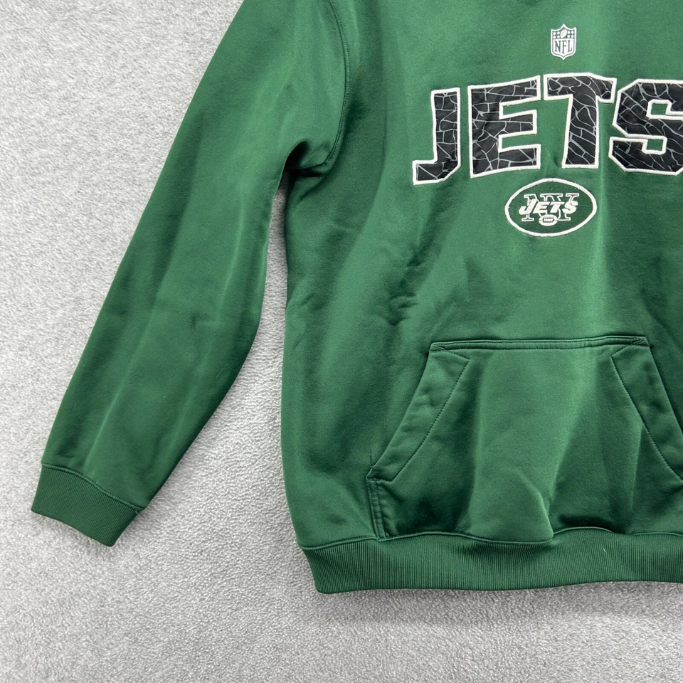 Командная толстовка с капюшоном NFL для мальчиков размер большой 14/16 зеленая NY Jets карманы футбол - Изображение 2 из 4