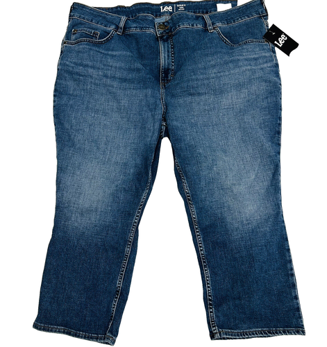 Women's Lee Jeans Capri Mid-Rise Size 26W M Seattle Fog Regular Fit Stretch NWT - Picture 3 of 14