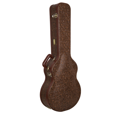Crossrock Wooden Guitar Case -Fits OM/000-14 Fret Acoustic Guitars-Blossom Brown