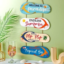 Panelee Swimming Pool Hanging Wooden Sign Pool Decorations Outdoor Summer Sli...