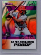 Tre Phelps 2024 Leaf Vivid Baseball 1/1 Pre Production Proof