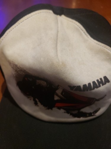 Vintage 80s Yamaha Snap Back Cap Trucker Hat Black & White Rare NOS - Picture 3 of 8