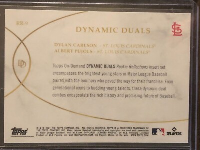 2021 Topps Dynamic Duals #RR-9 Dylan Carlson Albert Pujols St 