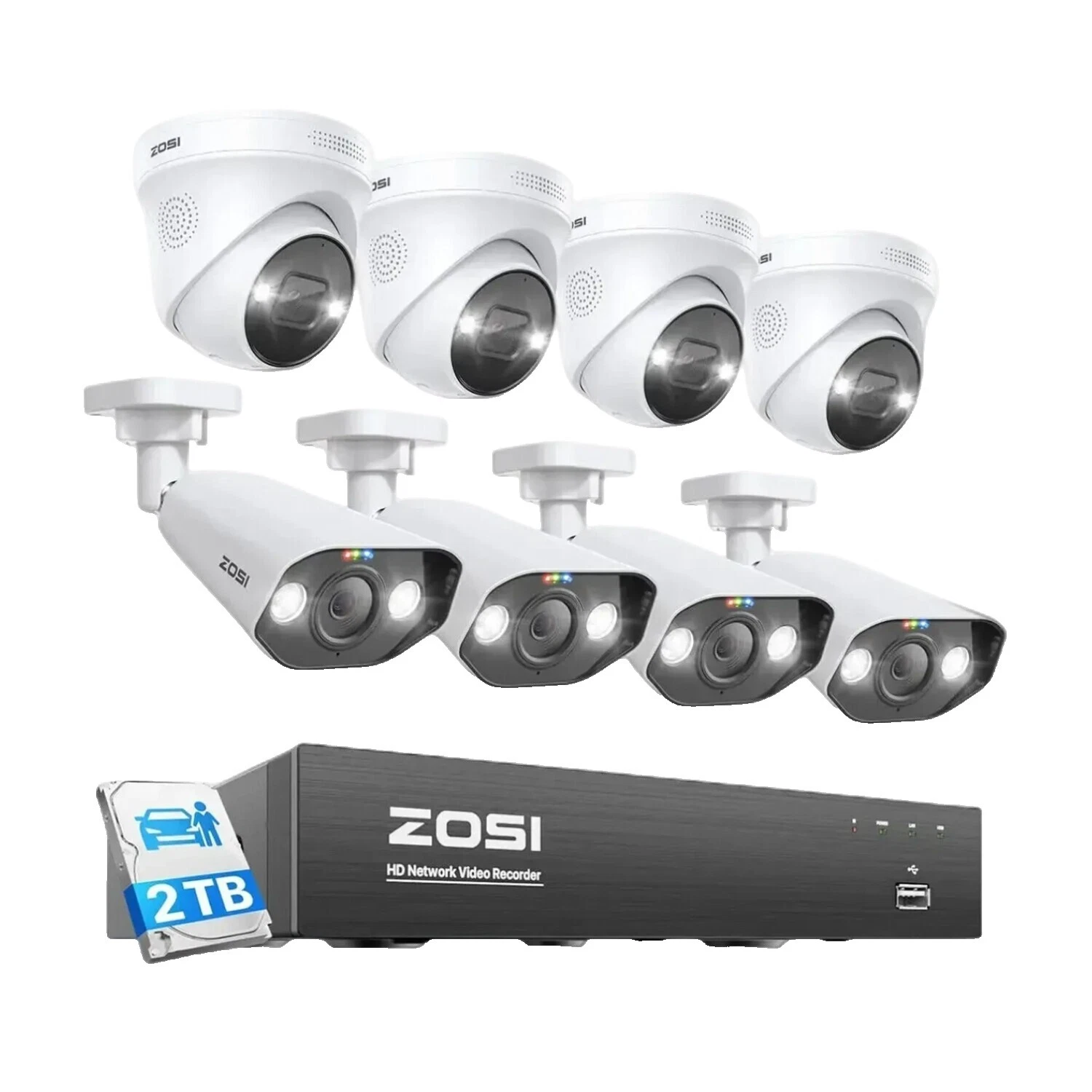 ZOSI IP & Smart Security Camera Systems 8 Cameras Included