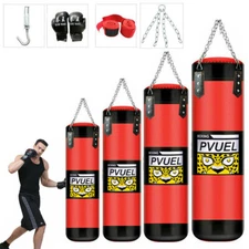 Heavy Boxing Punching Bag Training Gloves Speed Set Kicking MMA Workout Kick Bag