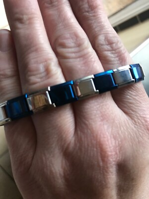 italienisches Bettelarmband Silber und Blau plus 2 gratis Charms