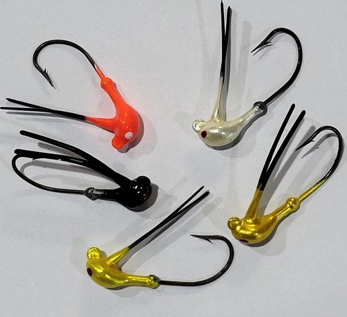 5 Weedless Jig Heads 1/8 oz Weed Brush Guard Bass Swim Bait Eagle Claw - Picture 2 of 13
