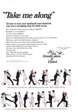 1967 United Airlines: Take Me Along Husbands Next Business Vintage Print Ad