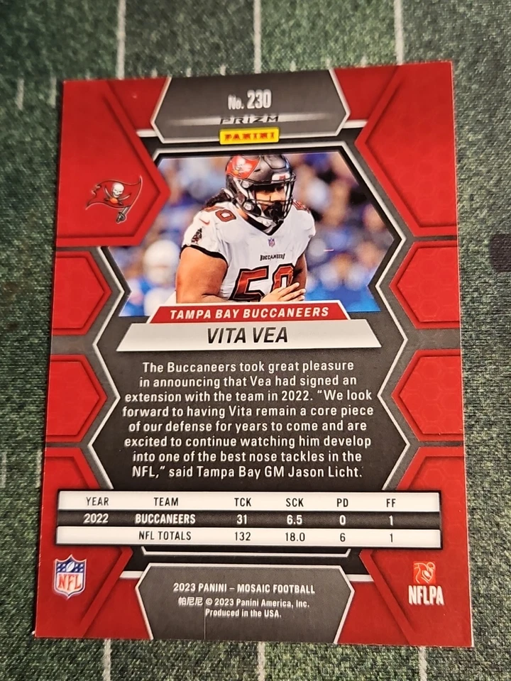 Vita Vea 💠 SILVER MOSAIC PRIZM 💠 Mosaic 2023 💥 Buccaneers - Image 3 of 3