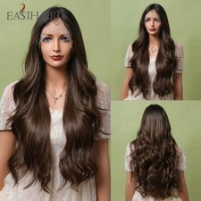 Ombre Lace Front Wigs Middle Part Glueless Long Body Wave Synthetic Hair Wigs