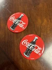Set Of 2 Vintage Coca-Cola Bottle Circle Lapel Pins 2”