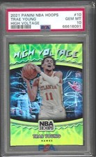TRAE YOUNG 2021-22 PANINI NBA HOOPS HIGH VOLTAGE #10 PSA 10 GEM MINT POP 2