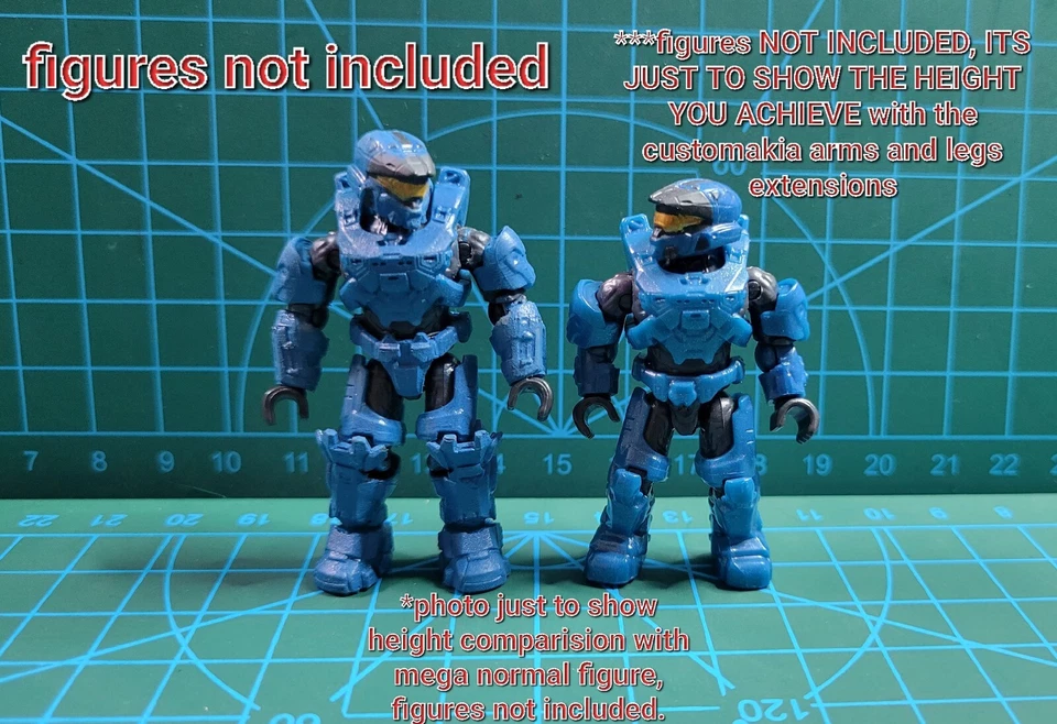 Pack de 4 Extensiones de Brazos y Piernas SPARTAN de Customakia, Compatible Mega Const. Foto 2 de 2