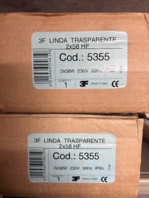 Plafoniera Neon 3F Filippi Per Ufficio 158cm 2x58W 230V – Griglia In Metallo – Usata - Foto 5