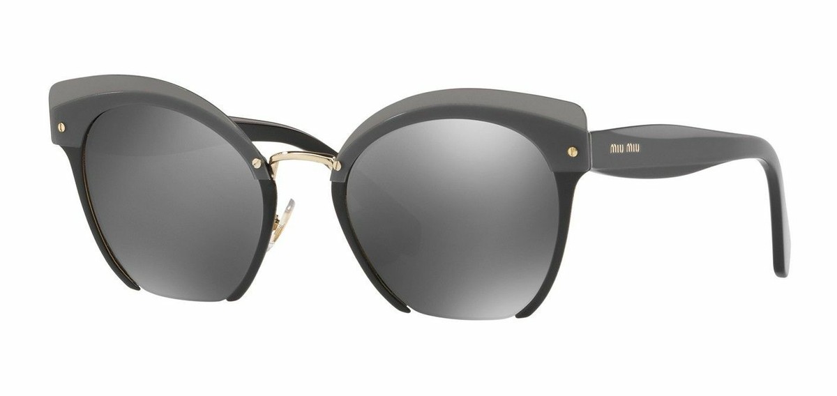 ?MIU MIU RASOIR REVEAL 53T Layers Black Grey Silver Mirror 