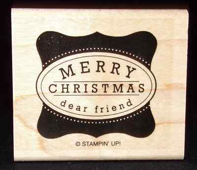 Merry Christmas dear friend Single Rubber Stamp by Stampin Up Set Cute & Curly