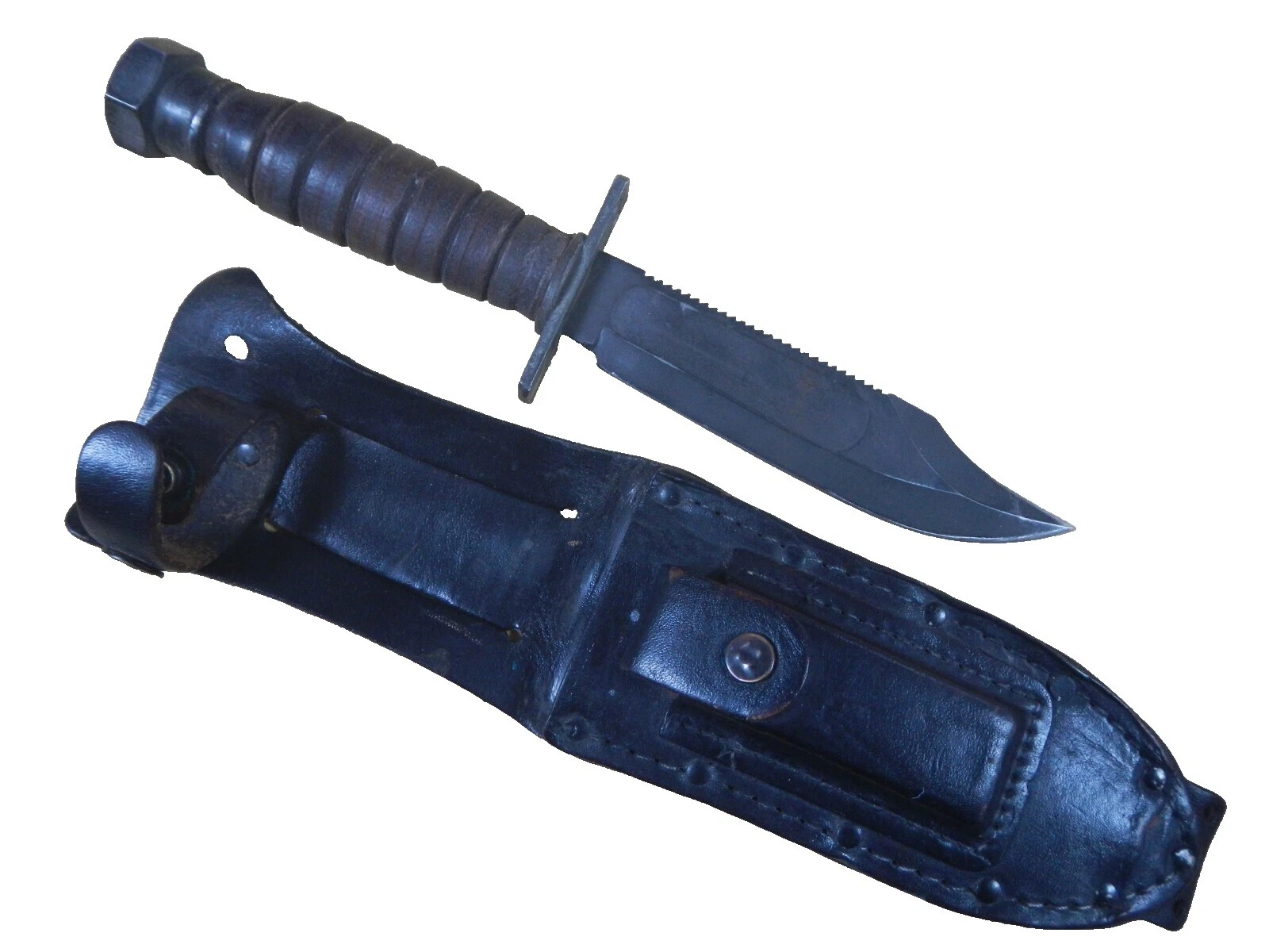 Manija de cuero Camillus Supervivencia Cuchillos de Hoja Fija Vintage de colección