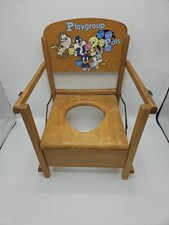 Vintage Looney Tunes MCM Wooden Potty Chair Folding Toddler Toilet Training Seat