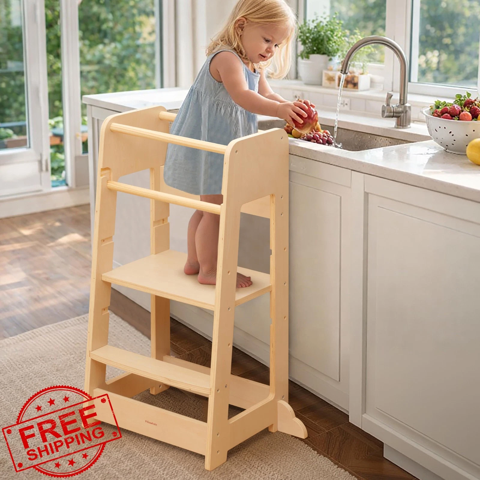Pillowhale Standing Tower Toddlers Adjustable Age 18mo-6yr