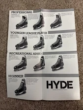 Vintage 1979 Hyde Ice Hockey Boots Dealers  Promotional Fold Out Spot-Bilt