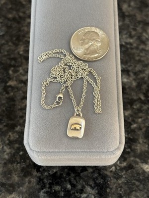 The Golden Bear Vail Valley Colorado Sterling Silver & 14k Gold Pendant Necklace