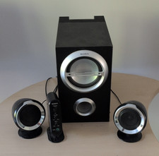 Sony 2.1 Wired Speaker System Subwoofer & Satellites Volume/Bass, Headphone