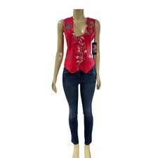 Ed Hardy Christian Audigier Vest Womens XL Streetwear Tattoo Rocker Rare Vintage