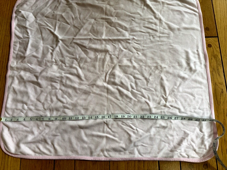 Manta de bebé vintage de algodón con estampado de flores rosa a rayas mariposa LIMPIA Foto 2 de 4