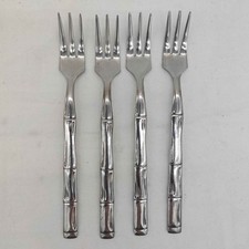Reed & Barton Rebacraft Royal Bamboo Dinner 4 Forks Japan Flat Handle