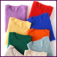 Super Soft Cashmere Cotton Blended Classic O-Neck Knitted Sweater Women 2025