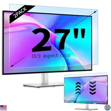 27" Anti-Blue Light Screen Protector 2 Pack for 16:9 Widescreen Monitors