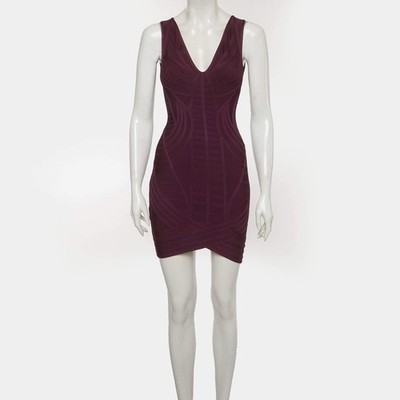 purple herve leger bandage dress THE DANCE FLOOR DRESS