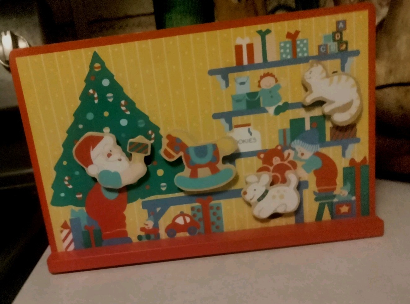 Vintage Wind-Up Santa Claus Workshop Toy Plays Toyland Music