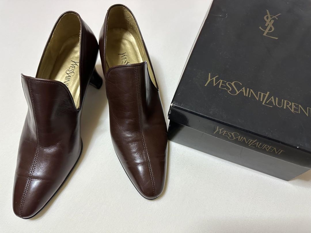Autentici mocassini vintage Yves Saint Laurent pelle marrone taglia 35 5 donna