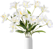 Iris Flowers 5Pcs 15Heads - 35.4" Long Stem Artificial Iris Flowers for White