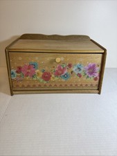 Pioneer Woman Breezy Blossom Brown Acacia Wooden Bread Box Kitchen Cottagecore 