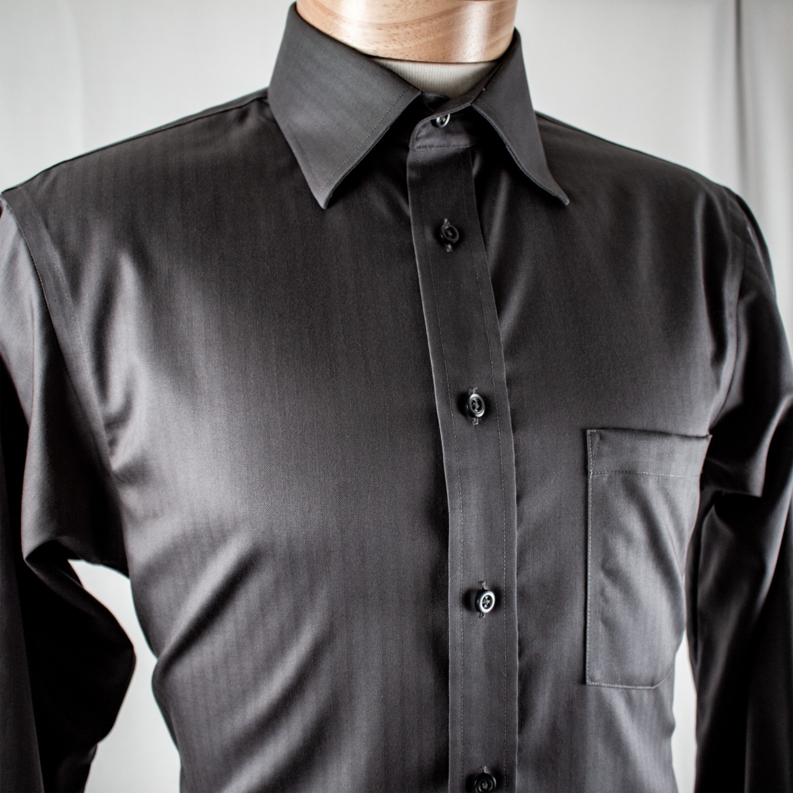 JOSEPH ABBOUD Silver Gray Solid Striped Cotton Me… - image 8