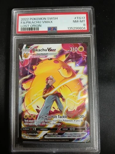 PSA 8 Pikachu Vmax TG17/TG30 Lost Origin Pokemon Card