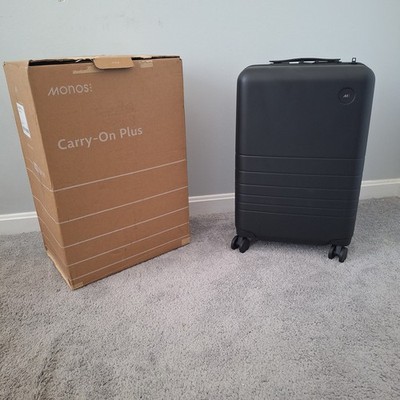 Unused Monos Carry-On Plus Midnight Black   Original Box & Accessories