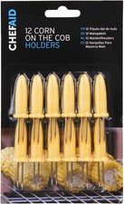 Image of Chef Aid Corn Cob Forks, Stainless Steel Corn Forks for holding Corn on the Cob