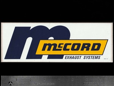 McCORD Exhaust Systems - Original Vintage 1960's 70's Racing Decal/Sticker