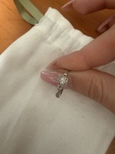 9ct White Gold Hallmarked Round Diamond Halo Engagement Ring Size N
