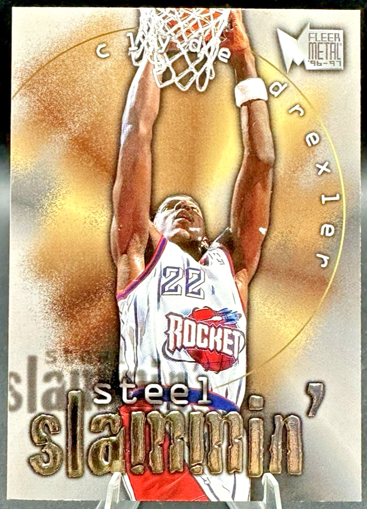 1996-97 Fleer Metal Clyde Drexler #2 Steel Slammin' - Rockets