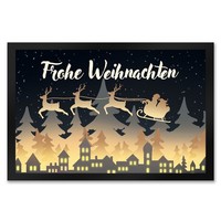 Frohe Weihnachten Skyline FußMatte XXL In 50X75 Cm