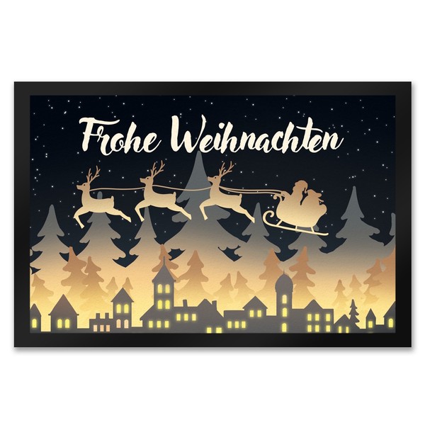Frohe Weihnachten Skyline FußMatte XXL In 50X75 Cm-image