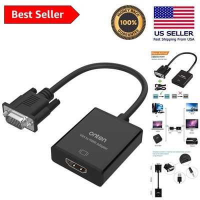 Versatile VGA to HDMI Adapter for PCs - 1080P Resolution with Audio Ability