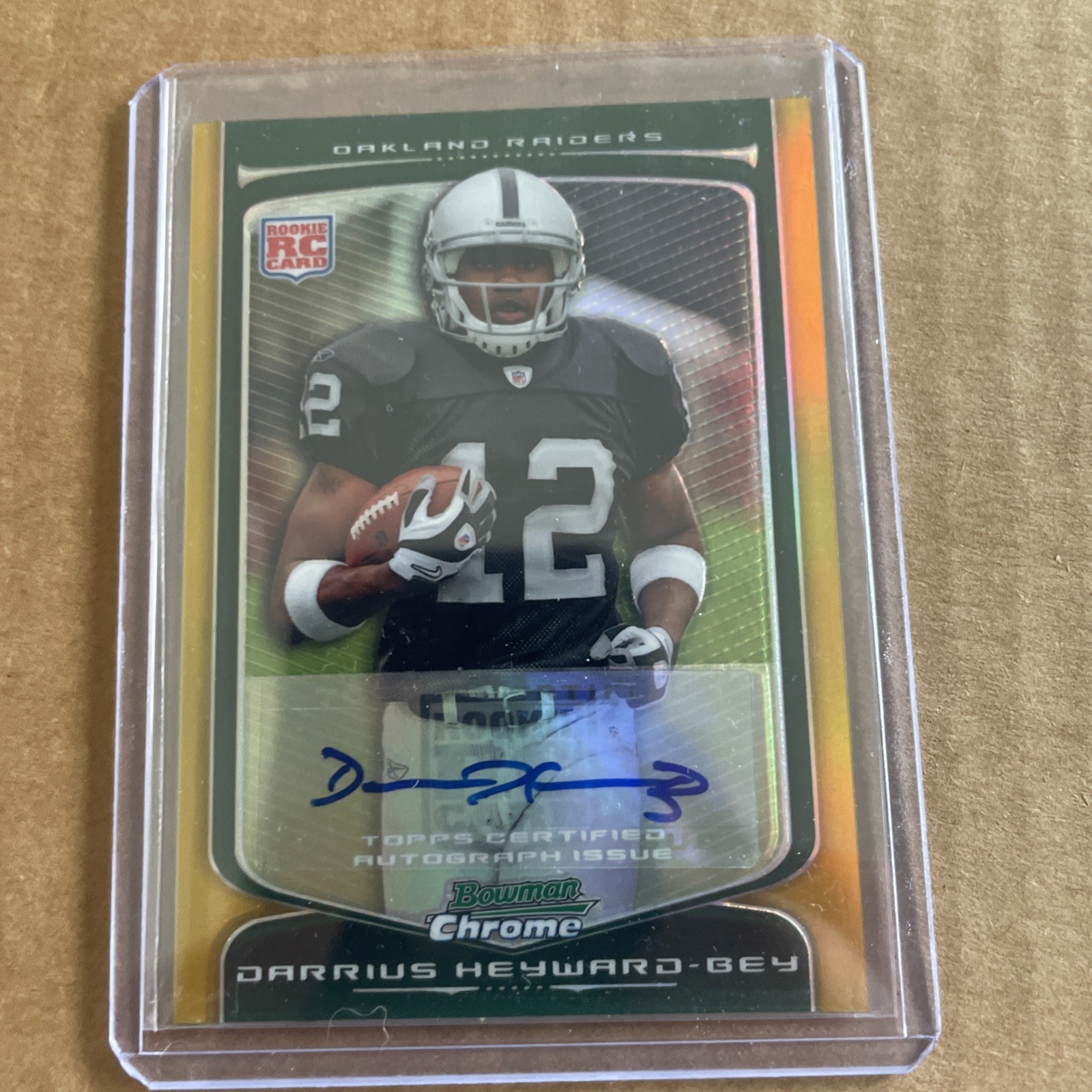 Darrius Heyward-Bey Bowman Chrome #121 Gold Refractor-Autograph