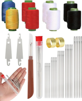 39 Stahlnadeln Set Mit NäHgarn Fingerhut EinfäDler Nahttrenner Edelstahl Stickna