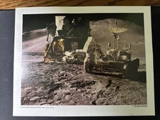 Vintage NASA 11x14 Color Photo 71-HC-1151 Apollo 15 Crew Lunar rover