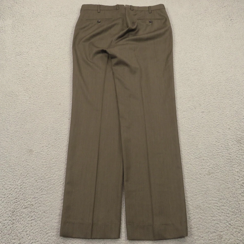 Pantalones Incotex Hombres 34x32 Marrón Super 130s Lana Vestido Pantalones Slowear 1951 Foto 3 de 4